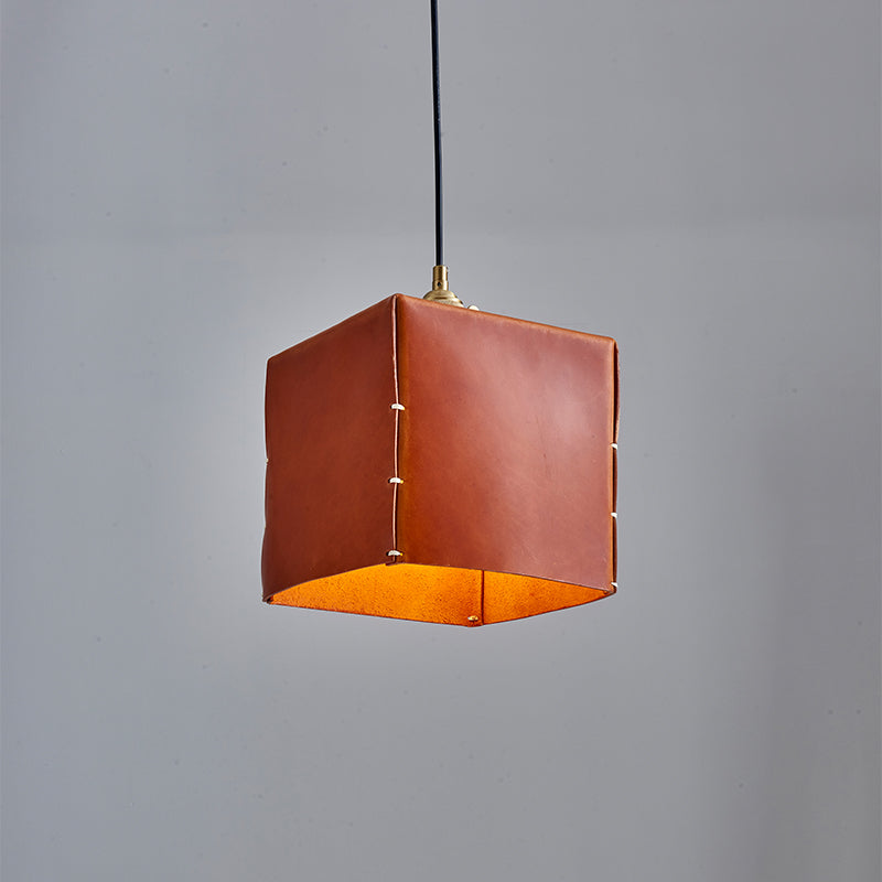 Modern Leather Box Pendant Light