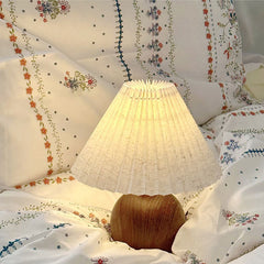 Modern Pleated Wood Table Lamp
