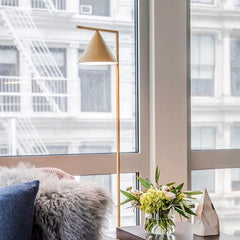 Geometric Shade Marble Base Floor Lamp