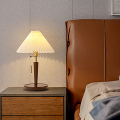 Wood Brass Table Lamp
