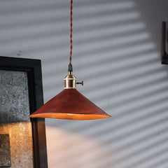 Genuine Leather & Brass Pendant Light