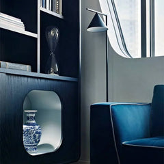 Geometric Shade Marble Base Floor Lamp