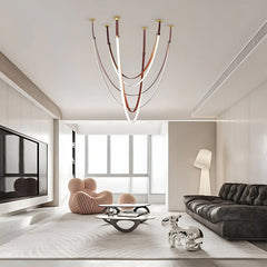 Modern Leather LED Loop Pendant Light