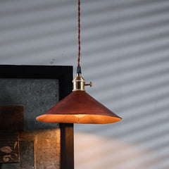 Genuine Leather & Brass Pendant Light