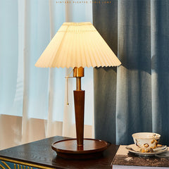Wood Brass Table Lamp