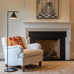 Geometric Shade Marble Base Floor Lamp