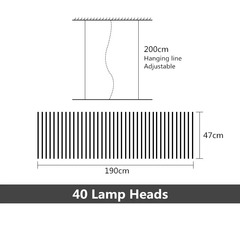 Luxury Linear LED Chandelier with Remote Control