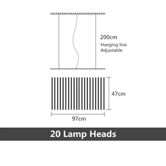 Luxury Linear LED Chandelier with Remote Control
