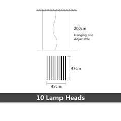 Luxury Linear LED Chandelier with Remote Control
