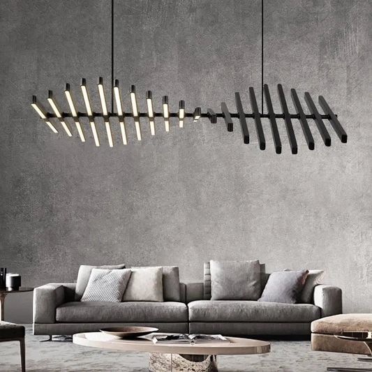 Luxury Linear LED Chandelier with Remote Control